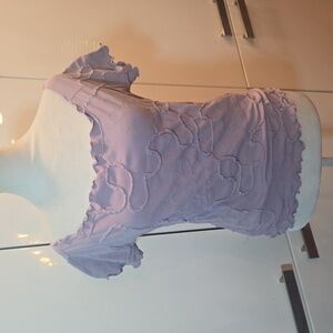 VTG Haystacks Y2K Off the Shoulder Floral Stretch Top Purple Size Large